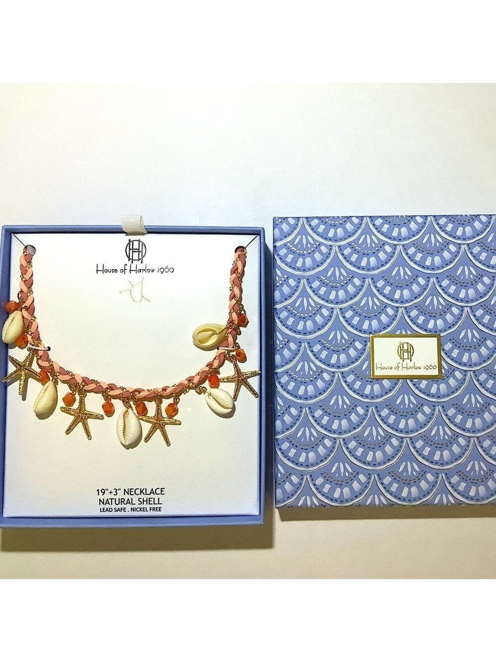 House of Harlow 1960 Starfish Cowrie Shell Necklace New - Picture 2 of 2